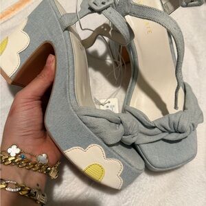 Stylish Gray and Yellow Women's Platform Sandals